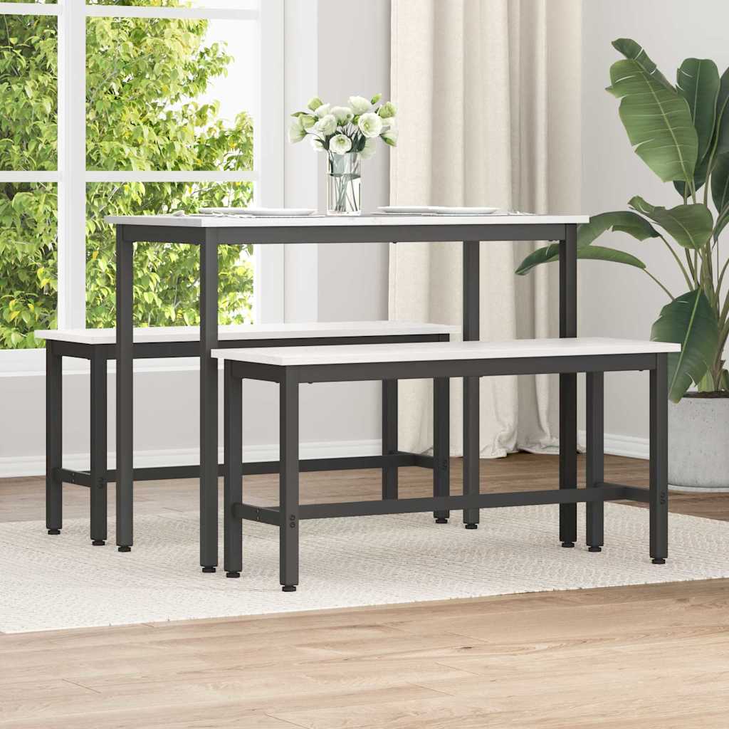 Klupa za blagovanje 2 pcs Bijelo 100 x 32,5 x 49 cm