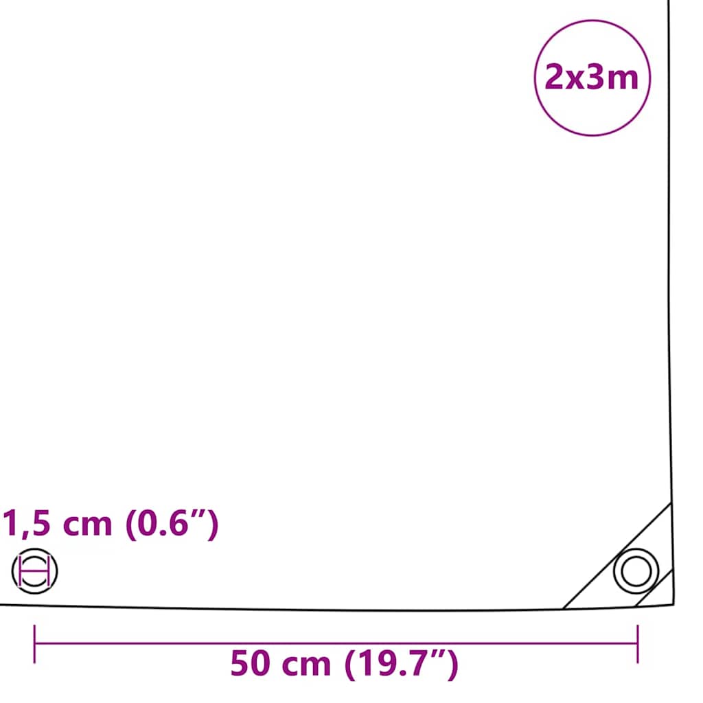 Cerada 650g / m² Smeđa 2 x 3 m Platno s PVC premazom