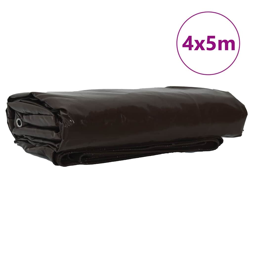 Cerada 650g / m² Smeđa 4 x 5 m Platno s PVC premazom