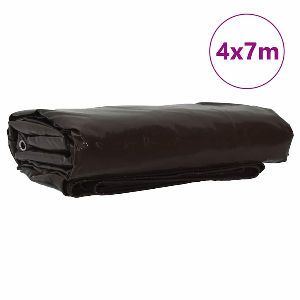 Cerada 650g / m² Smeđa 4 x 7 m Platno s PVC premazom