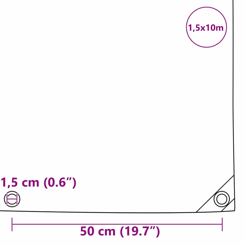 Cerada 650g / m² Smeđa 1,5 x 10 m Platno s PVC premazom
