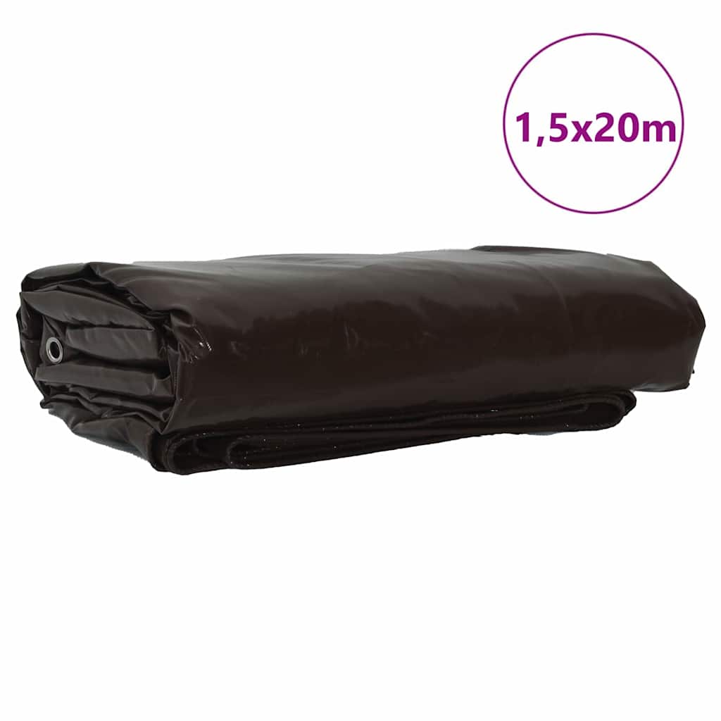 Cerada 650g / m² Smeđa 1,5 x 20 m Platno s PVC premazom