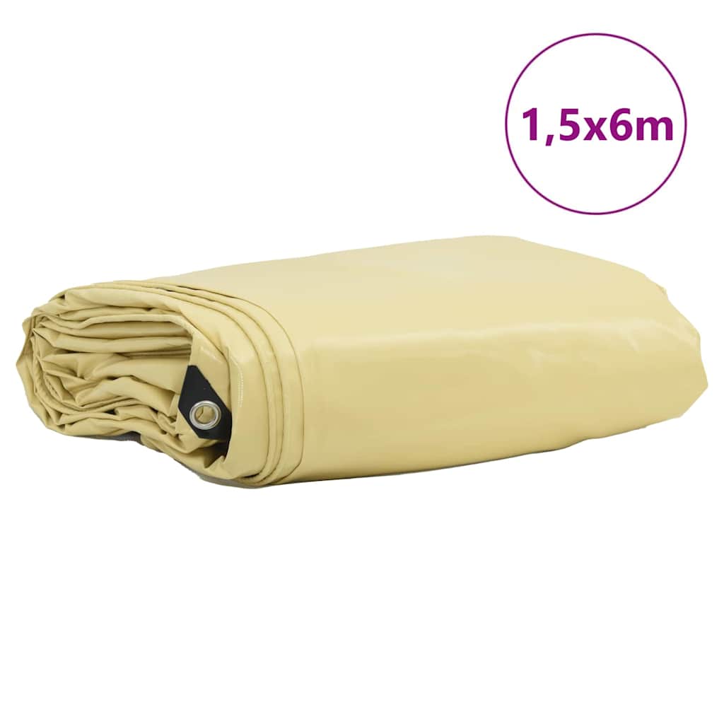 Cerada 650g / m² Bež 1,5 x 6 m Platno s PVC premazom