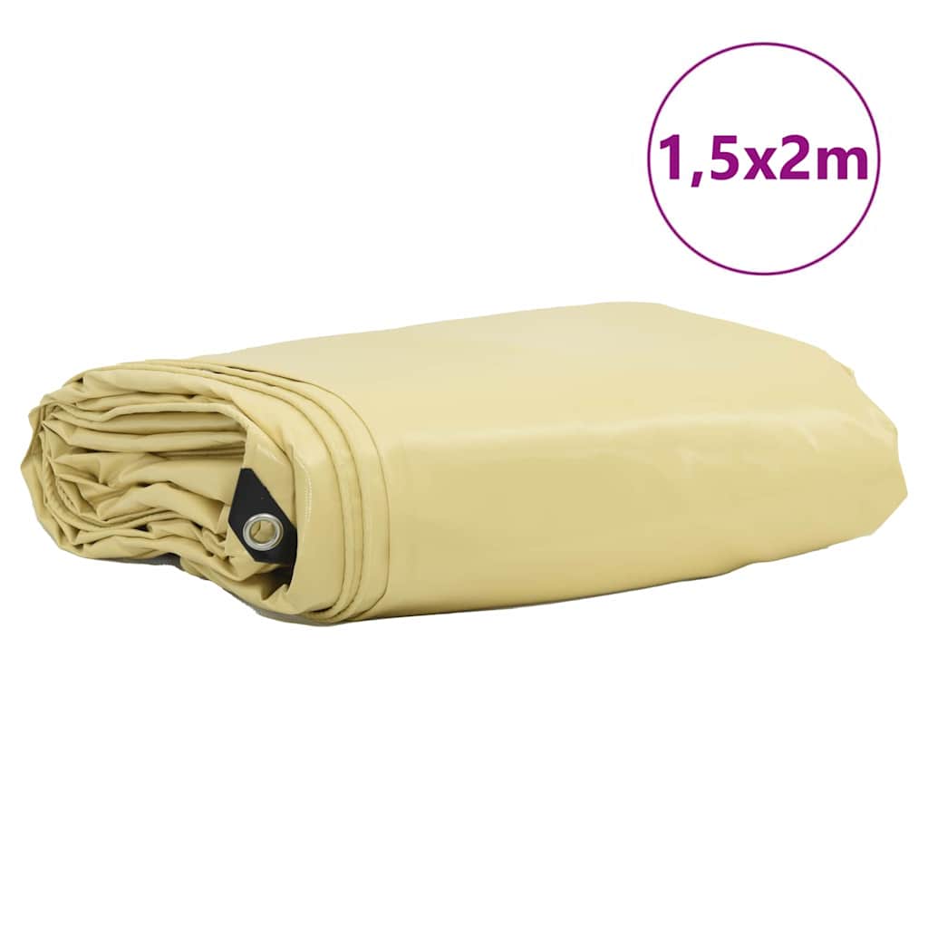 Cerada 650g / m² Bež 1,5 x 2 m Platno s PVC premazom