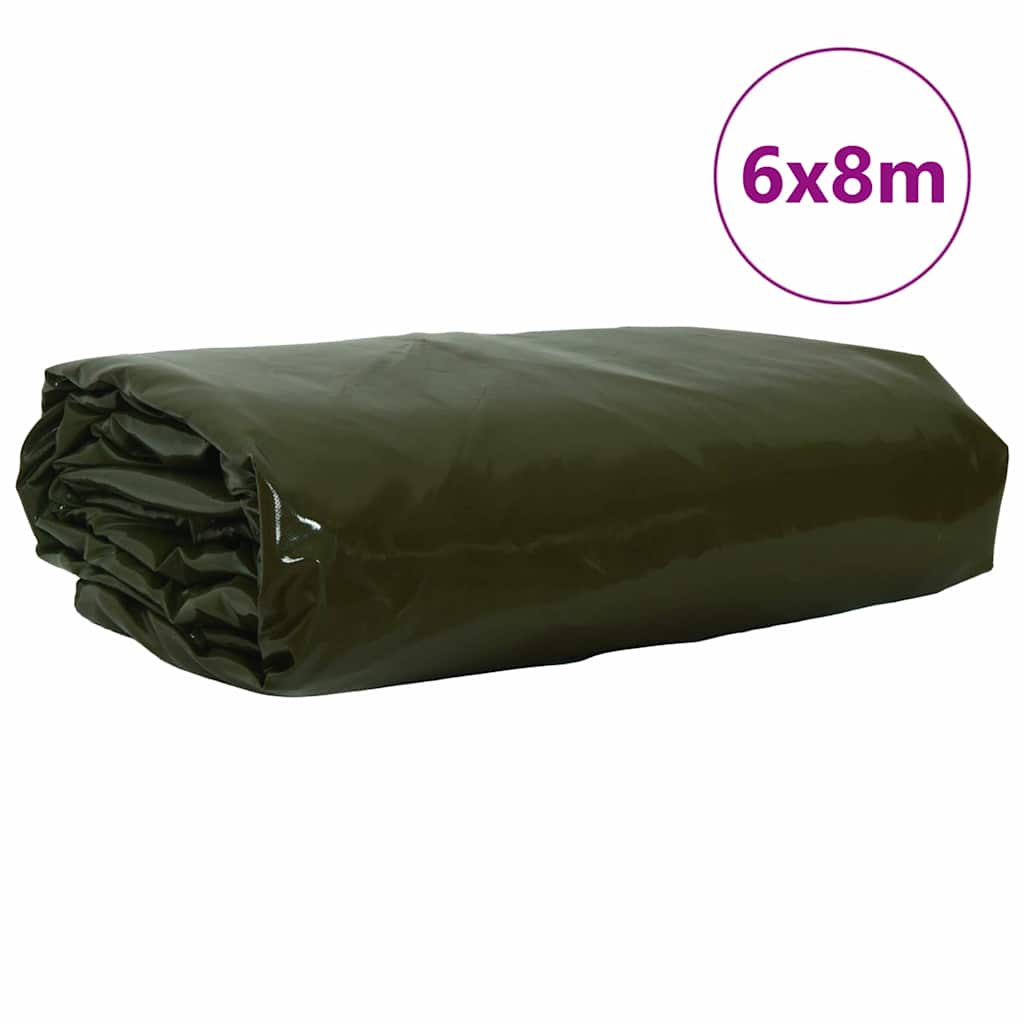 Cerada 650g / m² Maslinasto zelena 6 x 8 m Platno s PVC premazom