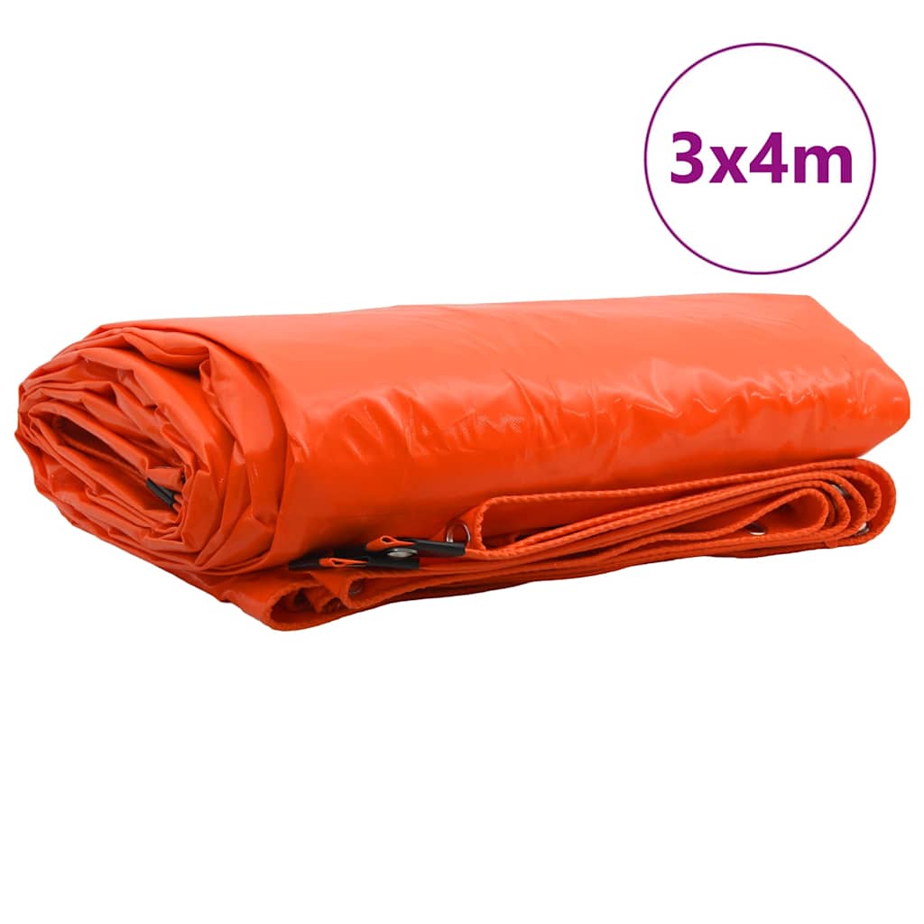 Cerada 650g / m² Narančasta 3 x 4 m Platno s PVC premazom