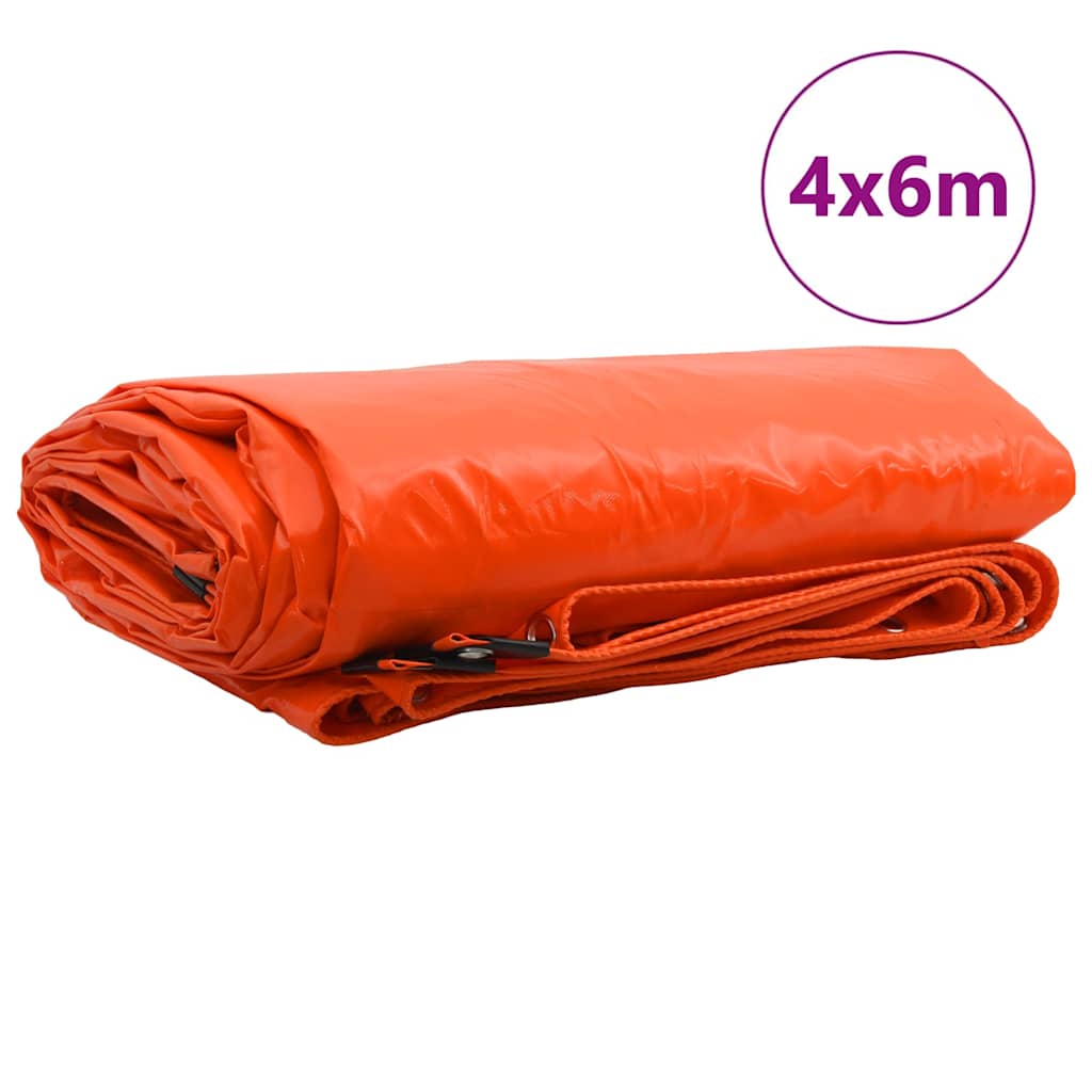 Cerada 650g / m² Narančasta 4 x 6 m Platno s PVC premazom