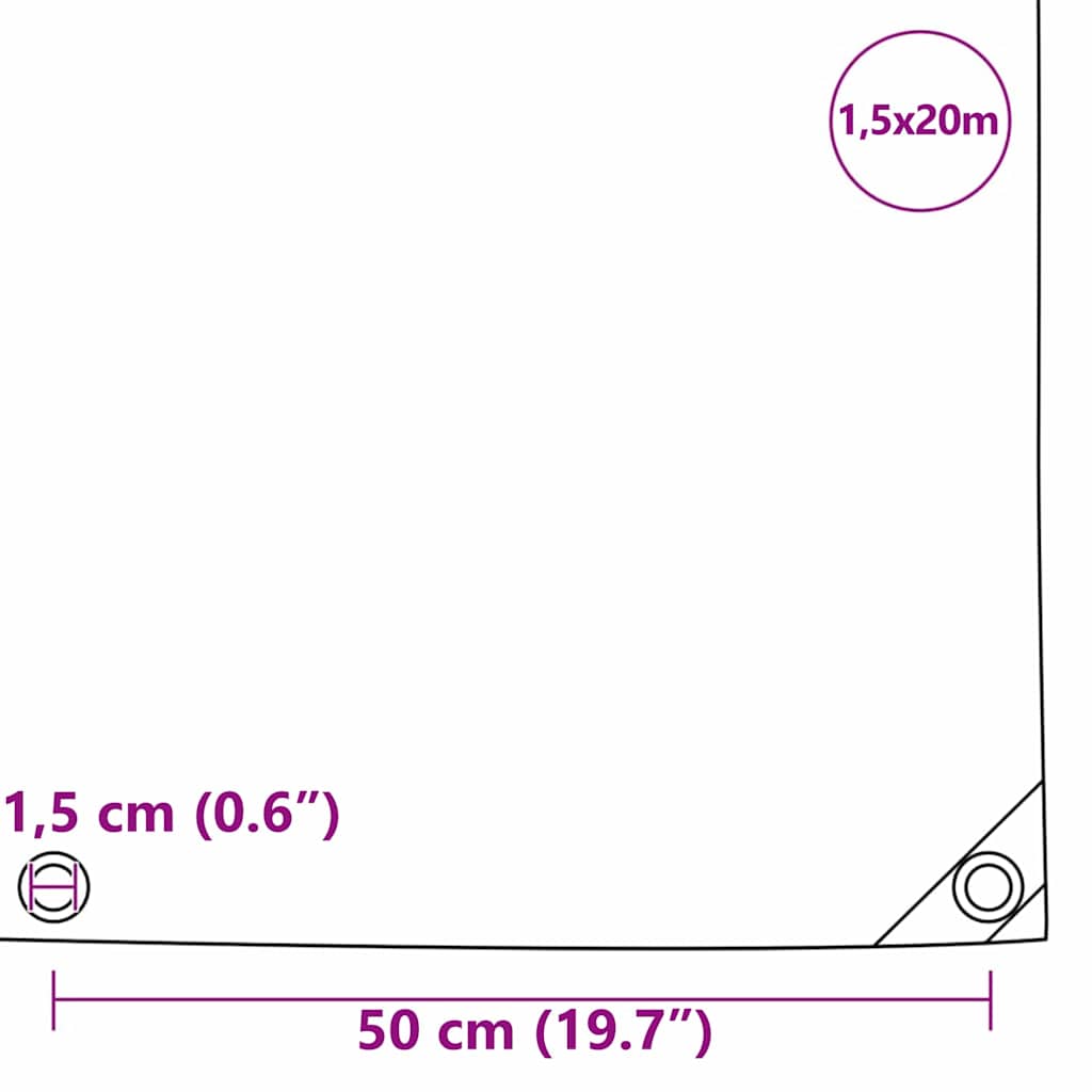 Cerada 650g / m² Narančasta 1,5 x 20 m Platno s PVC premazom