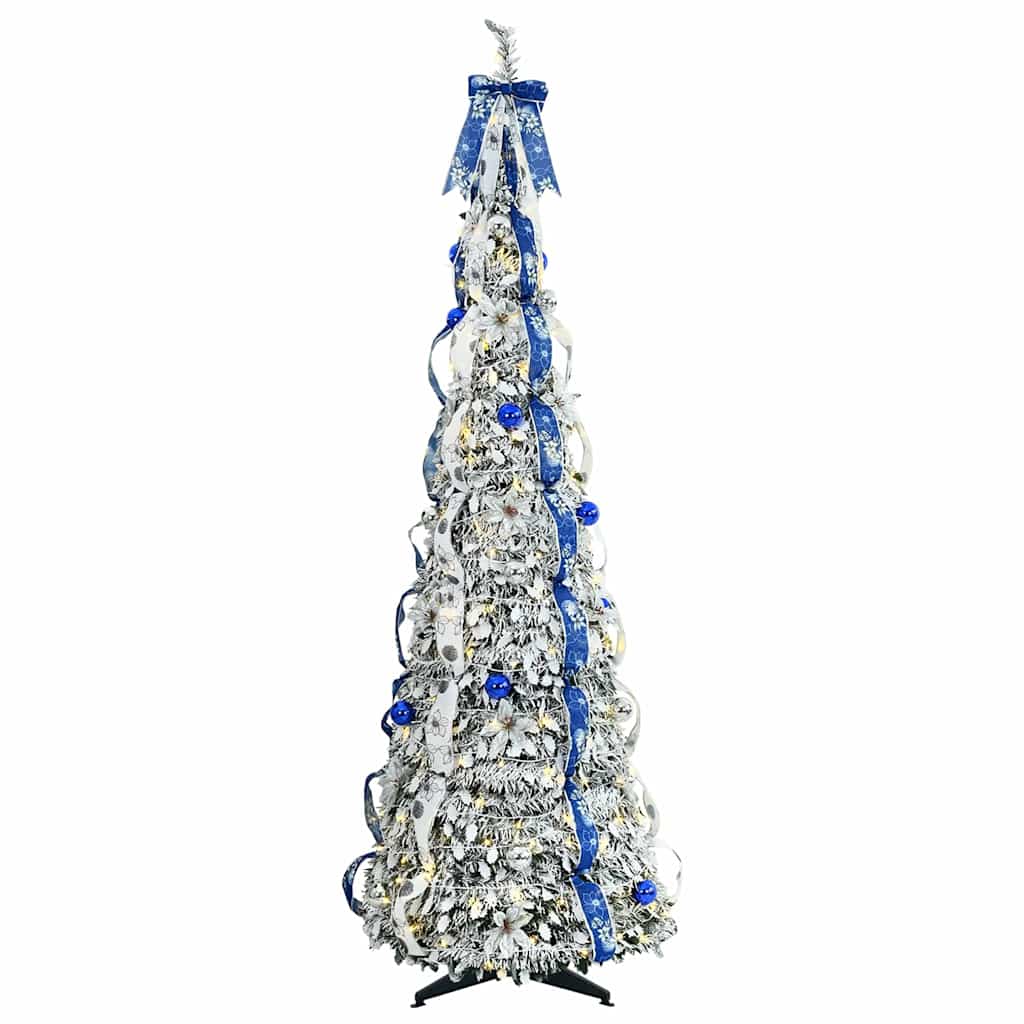 Umjetno božićno drvce s 150 LED svjetlima Bijelo 180 cm PVC