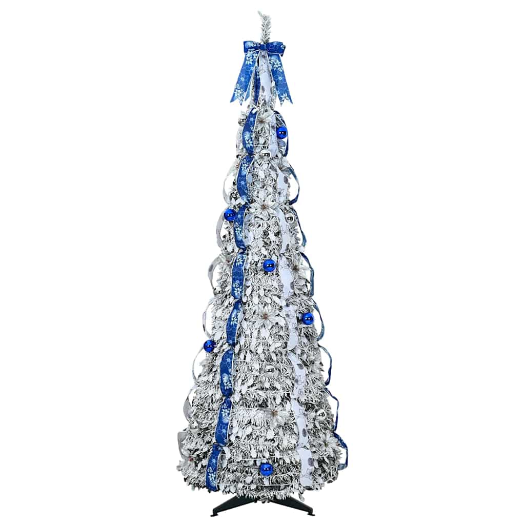 Umjetno božićno drvce s 150 LED svjetlima Bijelo 180 cm PVC