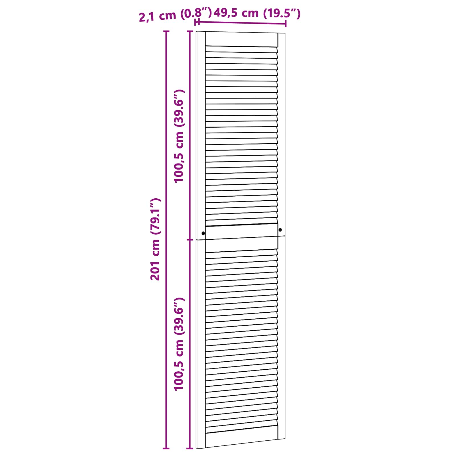 Ormarna vrata s vratima 4 pcs Prirodna 201 x 2,1 x 49,5 cm