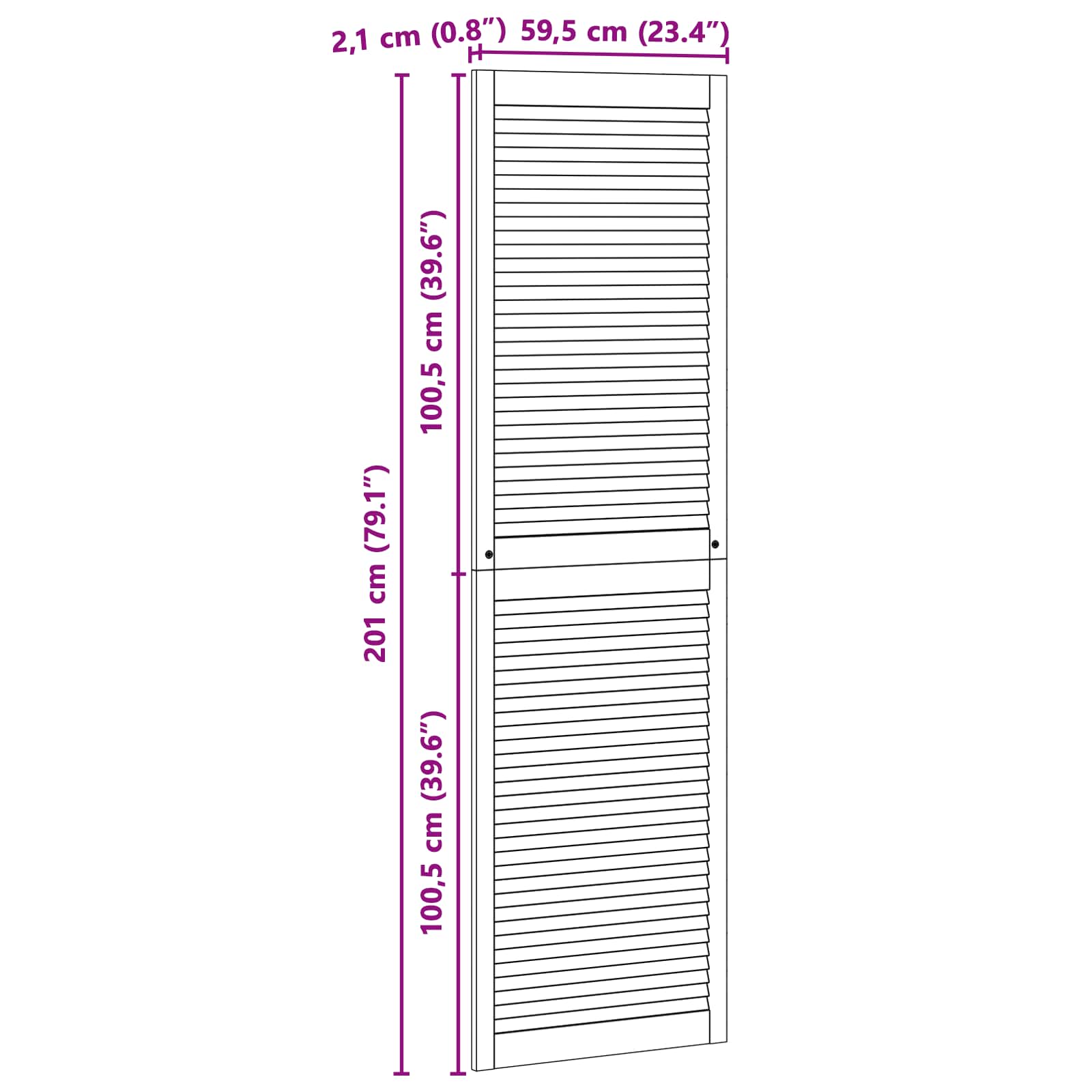 Ormarna vrata s vratima 4 pcs Prirodna 201 x 2,1 x 59,5 cm