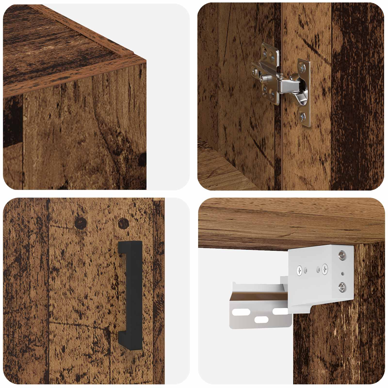 Ormar za montažu na zid 2 pcs Staro drvo 69,5 x 34 x 90 cm