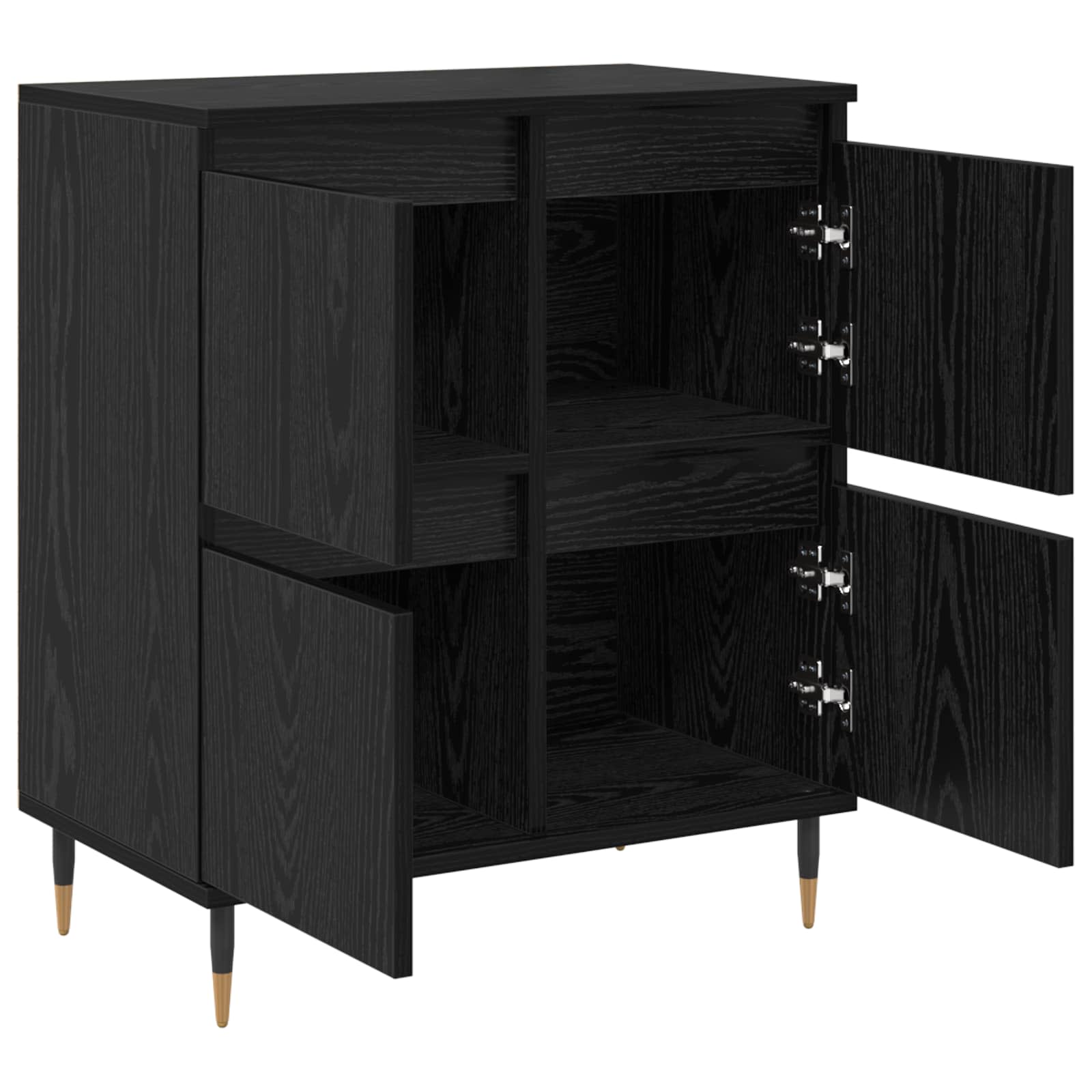 Ormarić za pohranu 3 pcs Crni hrast 60 x 35 x 70 cm