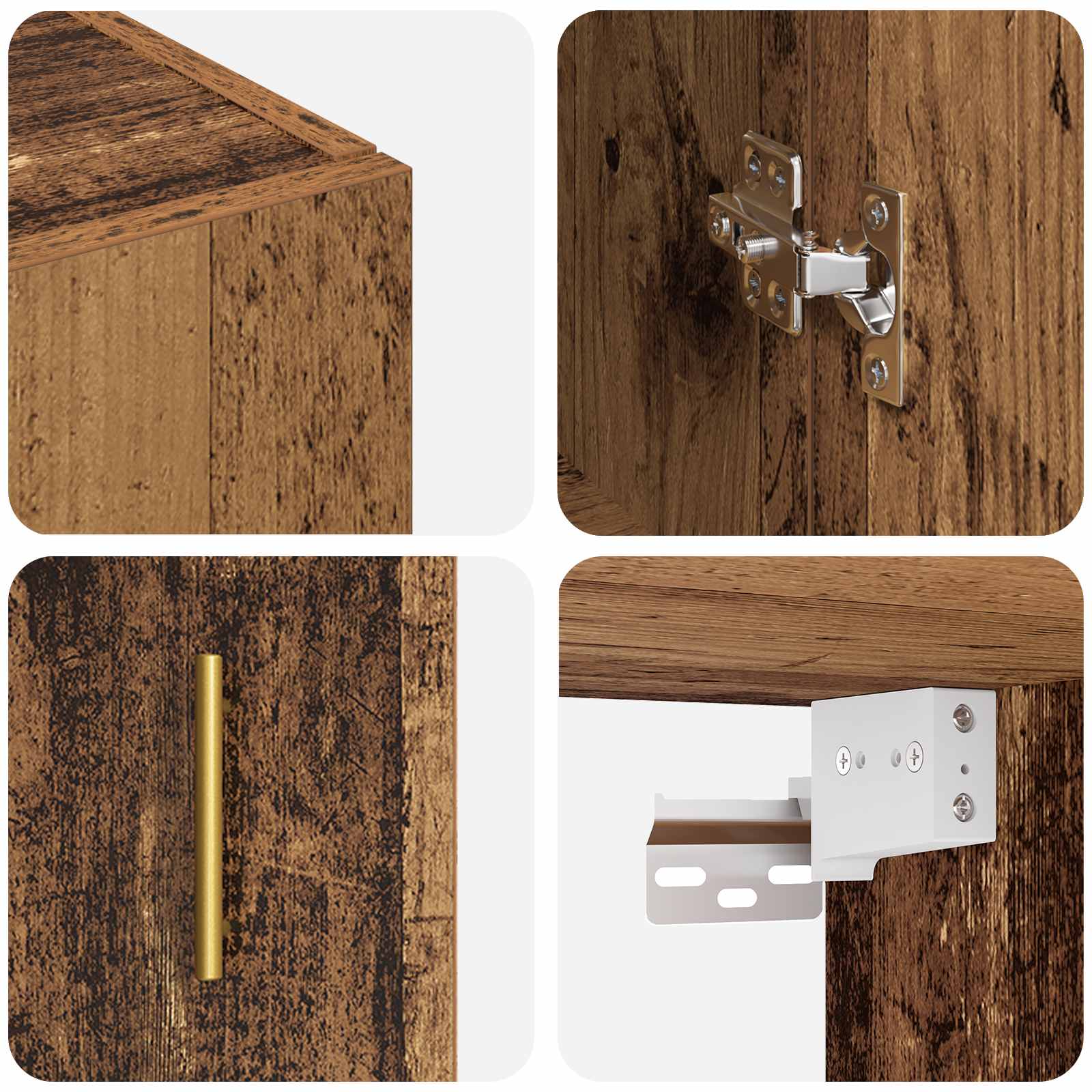 Ormar za montažu na zid 2 pcs Staro drvo 69,5 x 34 x 90 cm