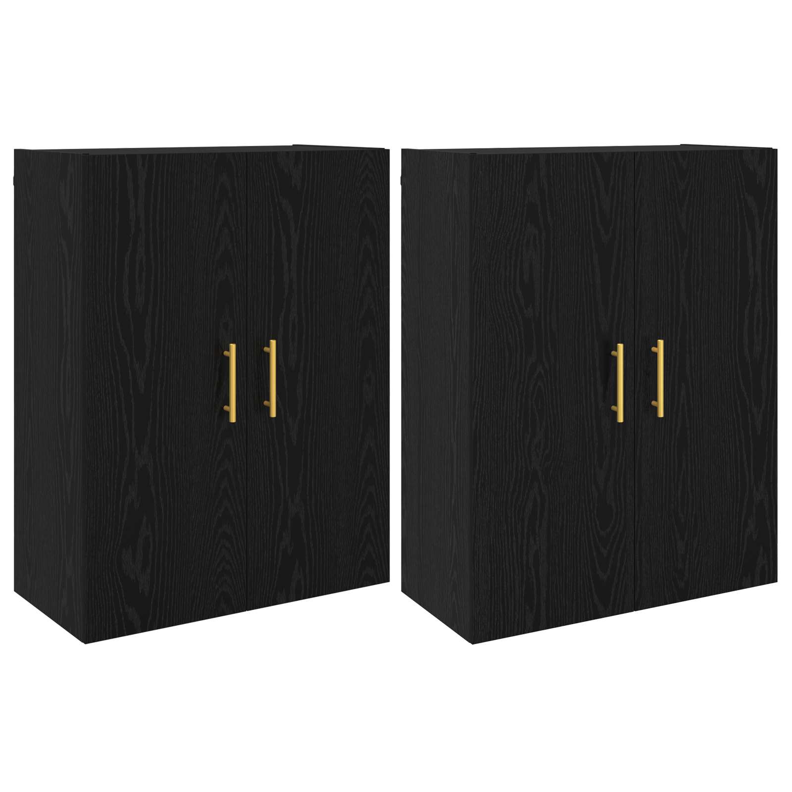 Ormar za montažu na zid 2 pcs Crni hrast 69,5 x 34 x 90 cm