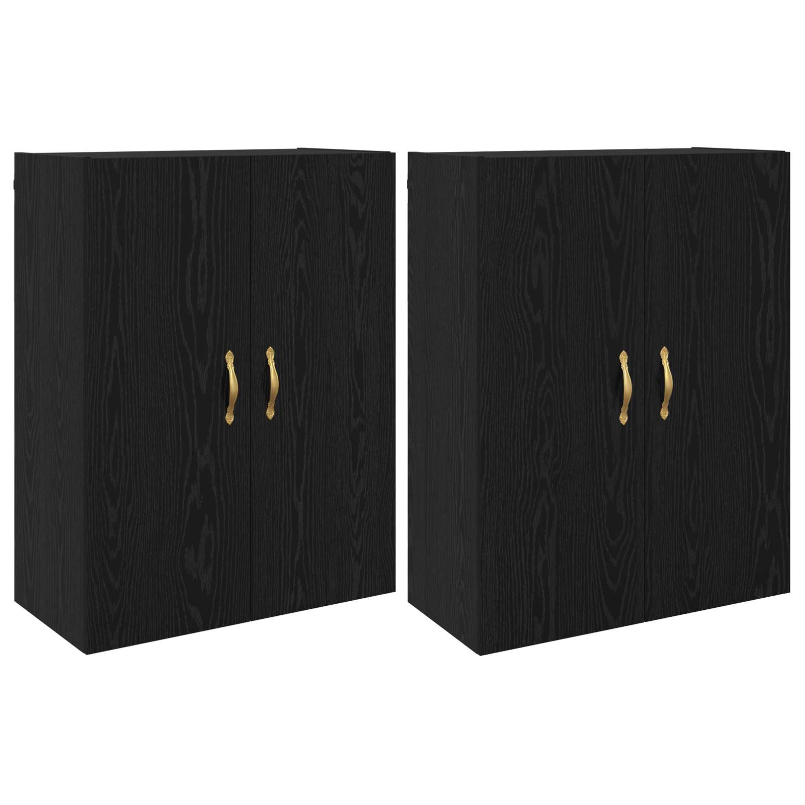 Ormar za montažu na zid 2 pcs Crni hrast 69,5 x 34 x 90 cm