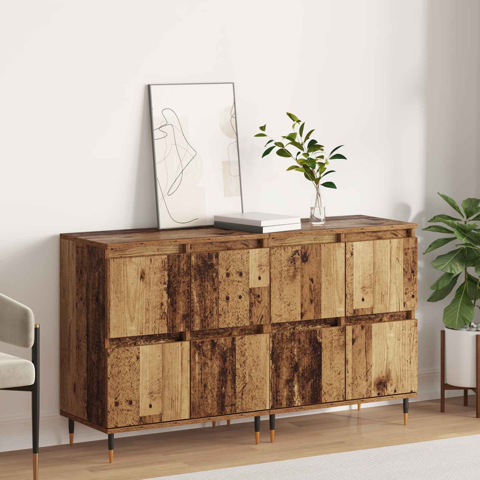 Ormarić za pohranu 2 pcs Staro drvo 60 x 35 x 70 cm