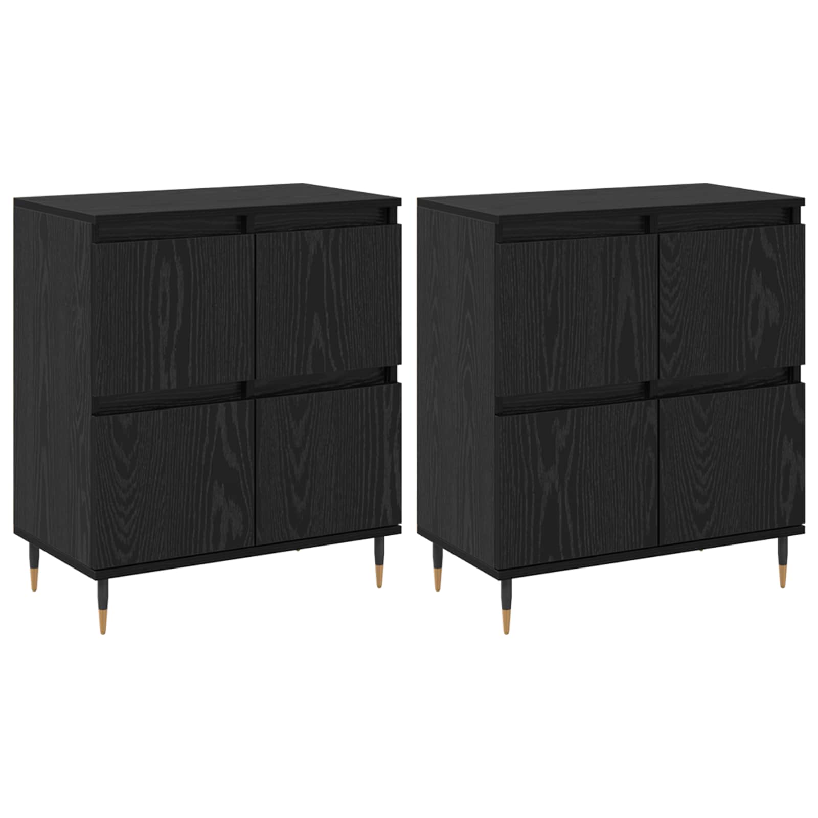 Ormarić za pohranu 2 pcs Crni hrast 60 x 35 x 70 cm