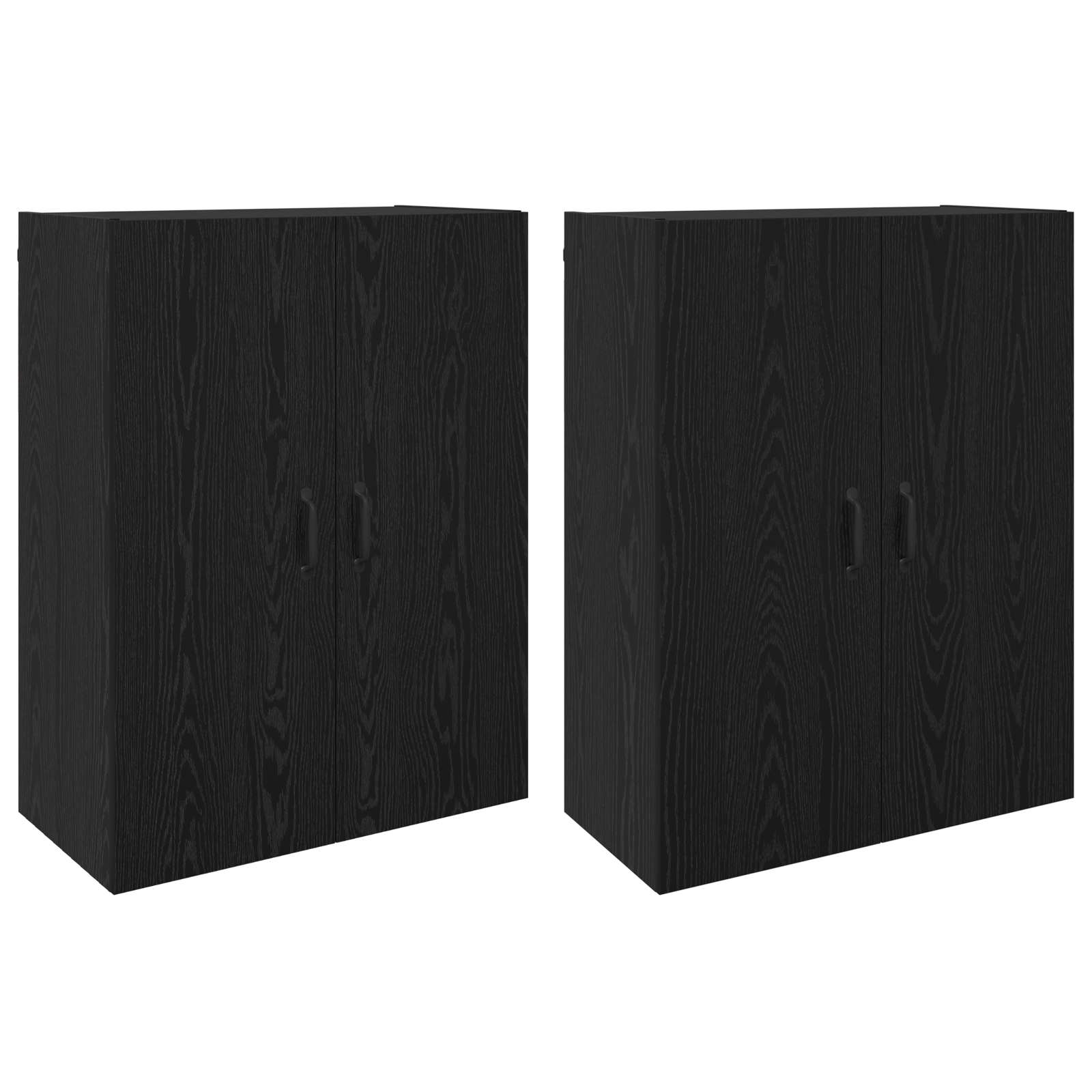 Ormar za montažu na zid 2 pcs Crni hrast 69,5 x 34 x 90 cm