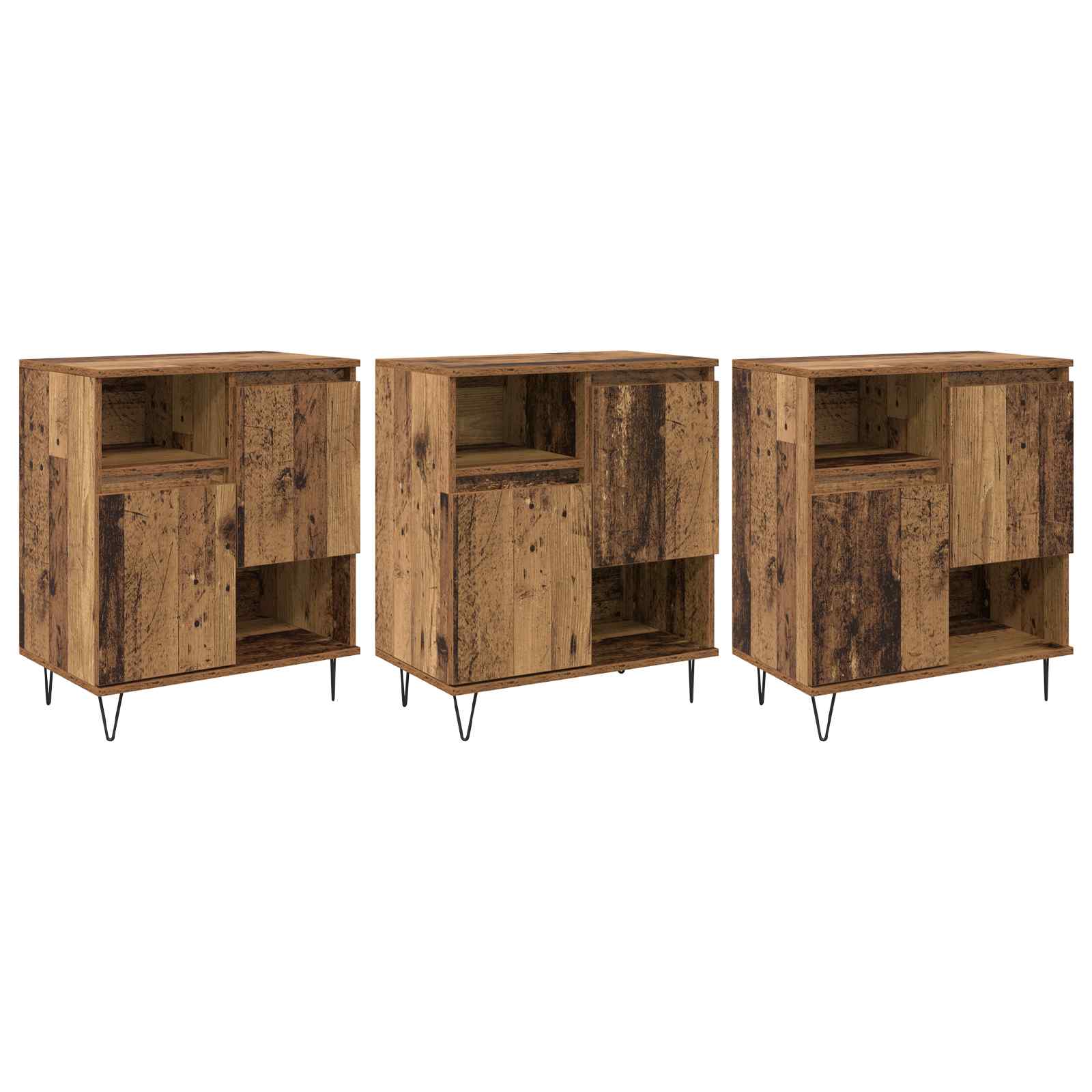 Kreveta 3 pcs Staro drvo 60 x 35 x 70 cm