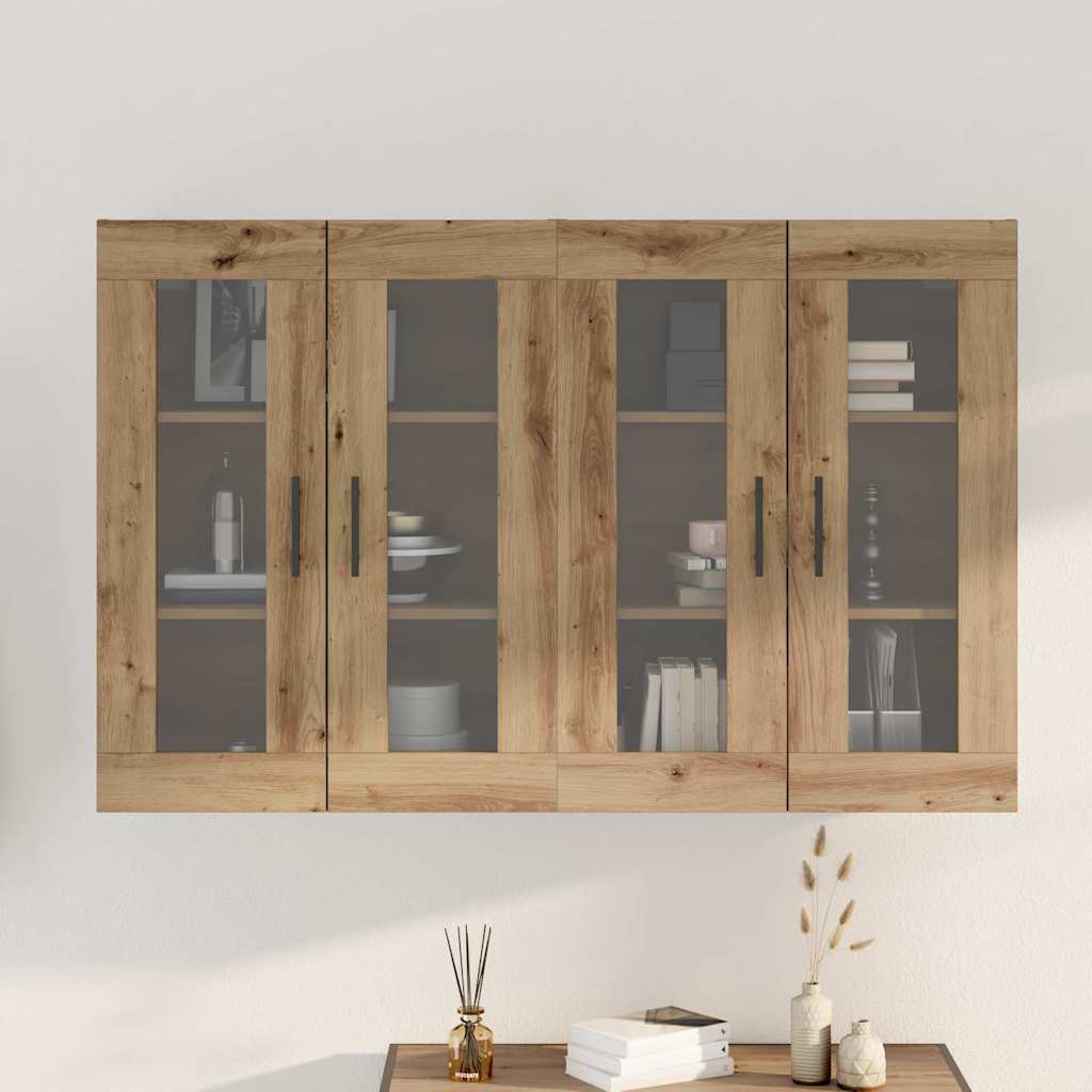 Ormarčići montirani na zid 2 pcs Artisan hrast i crna