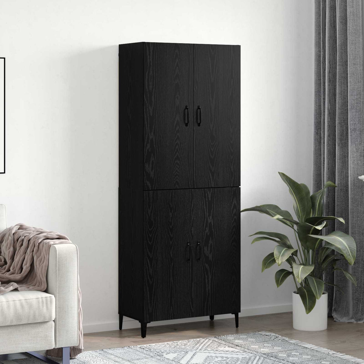 Highboard 2 kom. Crni hrast 69,5 x 34 x 180 cm
