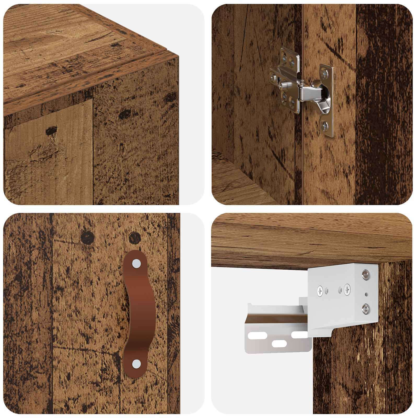 Ormar za montažu na zid 2 pcs Staro drvo 69,5 x 34 x 90 cm