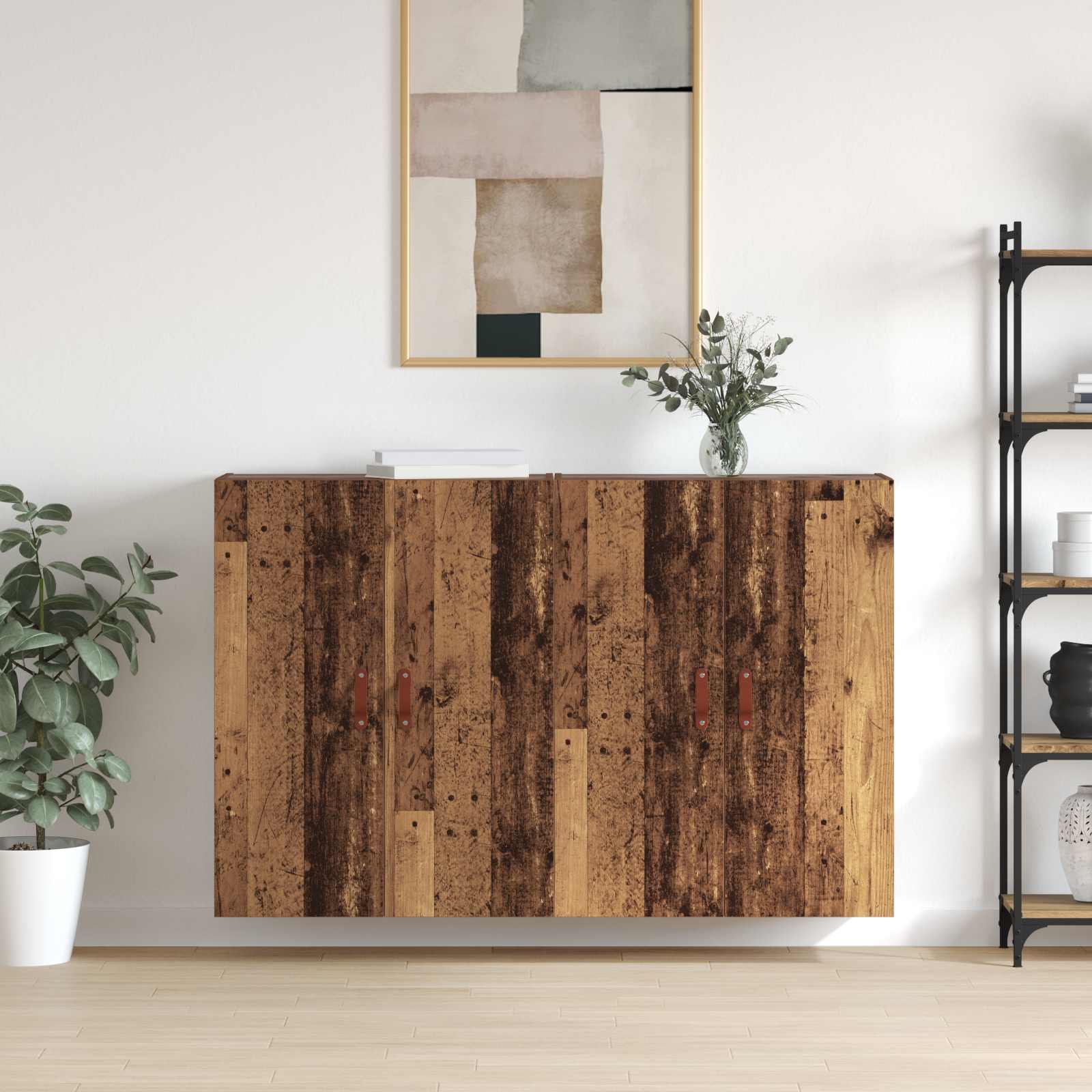 Ormar za montažu na zid 2 pcs Staro drvo 69,5 x 34 x 90 cm