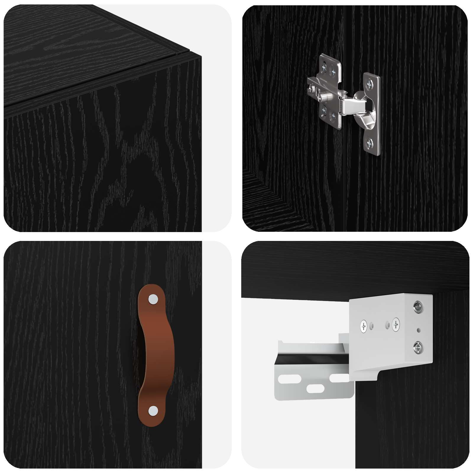 Ormar za montažu na zid 2 pcs Crni hrast 69,5 x 34 x 90 cm
