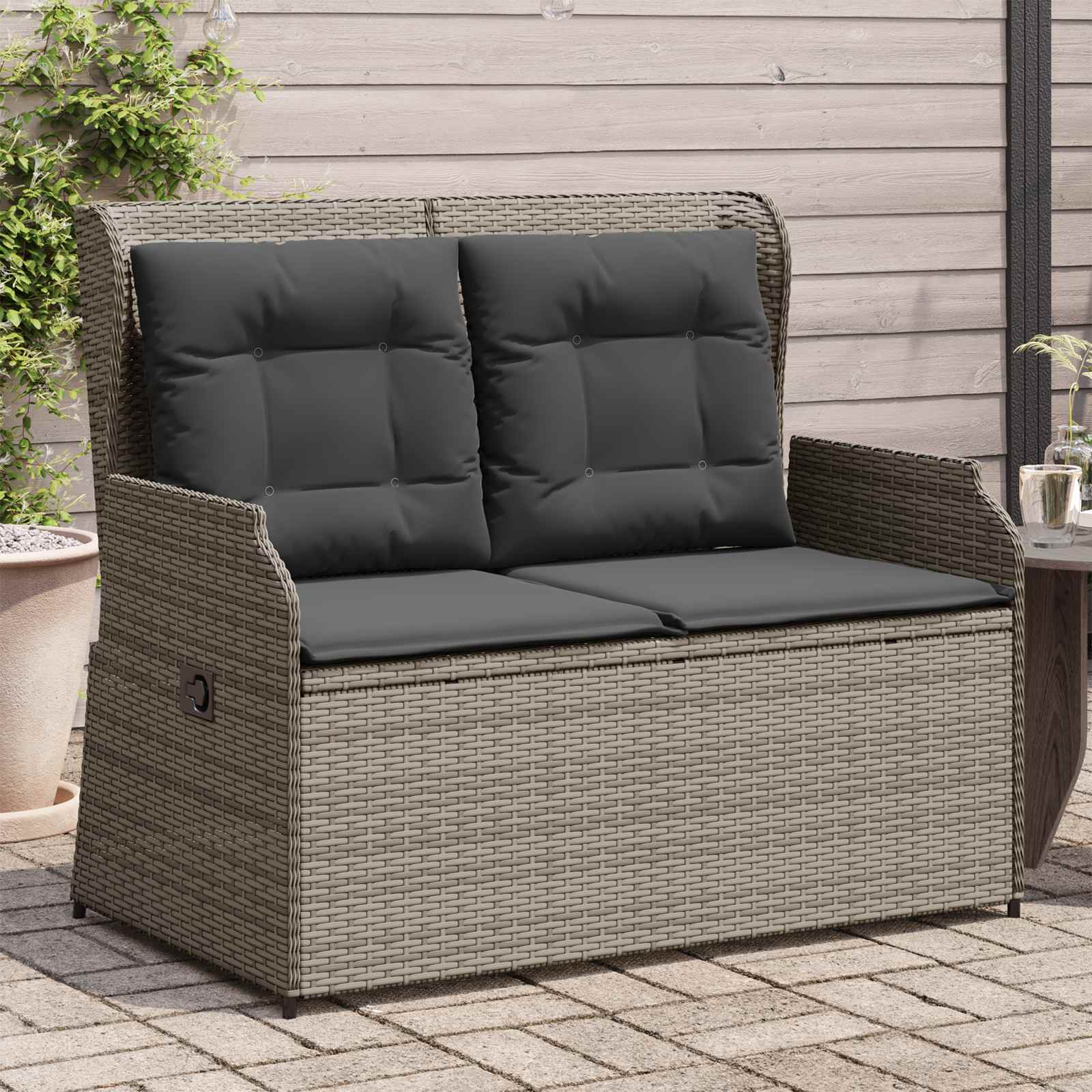 Vrtna klupa Siva poliratan