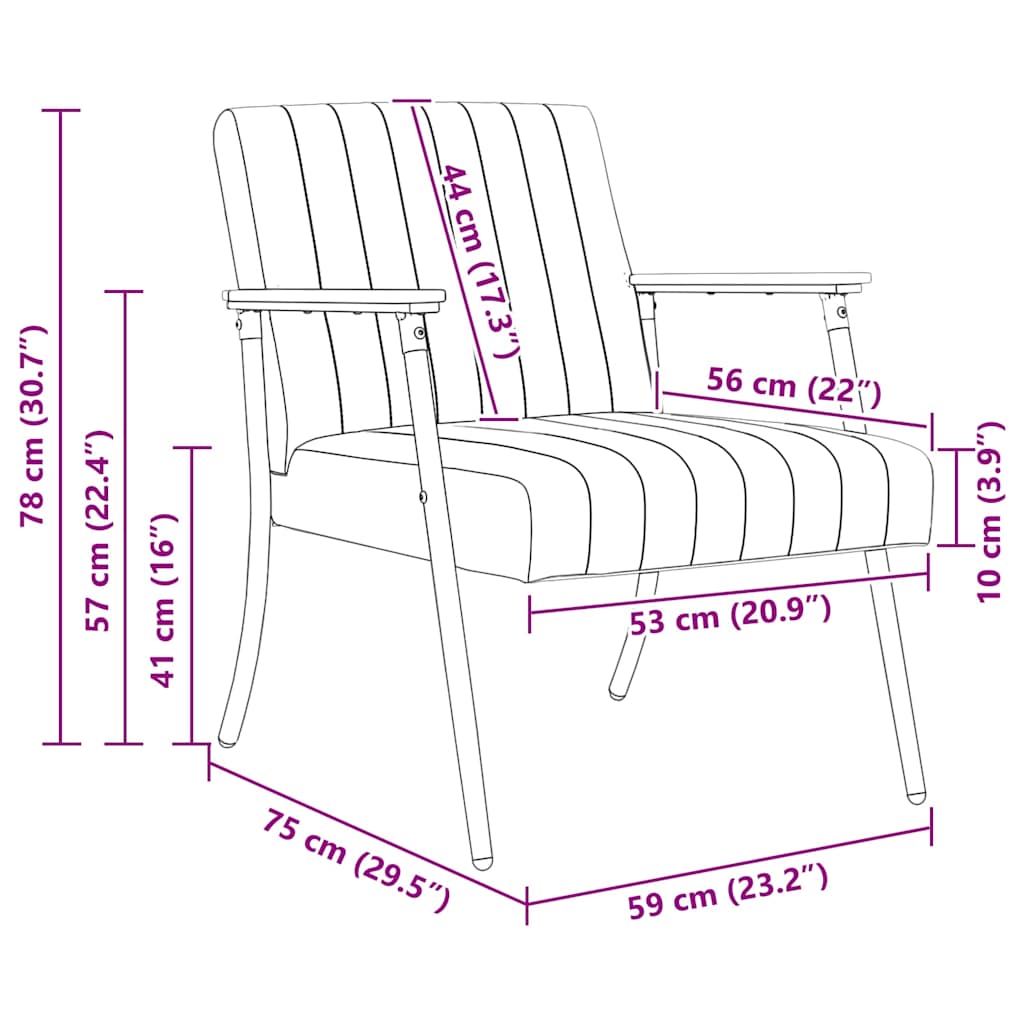 fotelja Ružičasta 59 x 75 x 78 cm Baršun