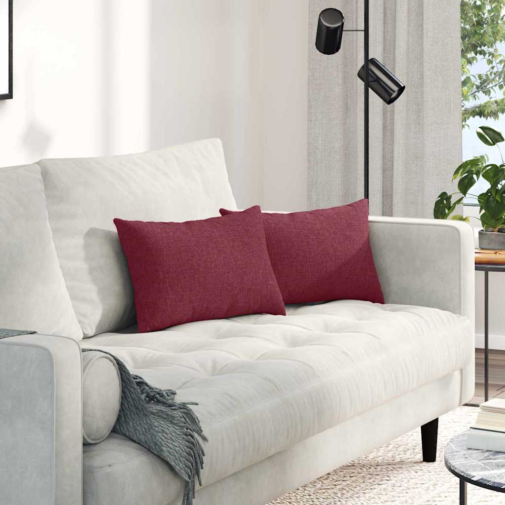 Jastučići za sofu 2 pcs Vinska crvena 50 x 30 cm tkanina