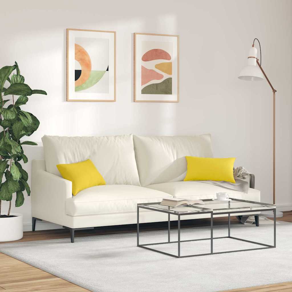 Jastučići za sofu 2 pcs Svijetlo žuta 50 x 30 cm tkanina