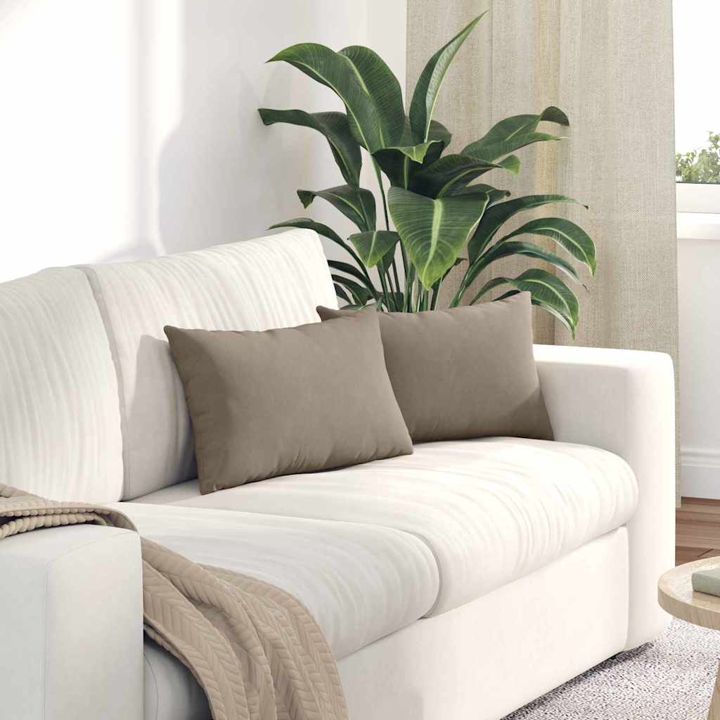 Jastučići za sofu 2 pcs Sivo-smeđa 50 x 30 cm tkanina