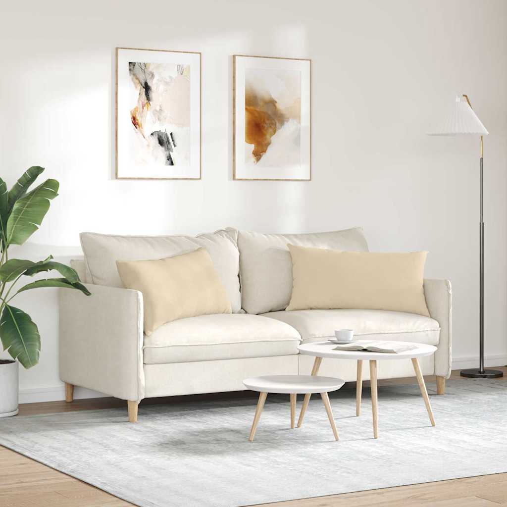 Jastučići za sofu 2 pcs Krema 80 x 40 cm tkanina