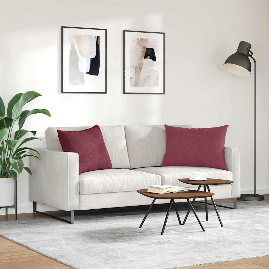 Jastučići za sofu 2 pcs Vinska crvena 70 x 50 cm tkanina