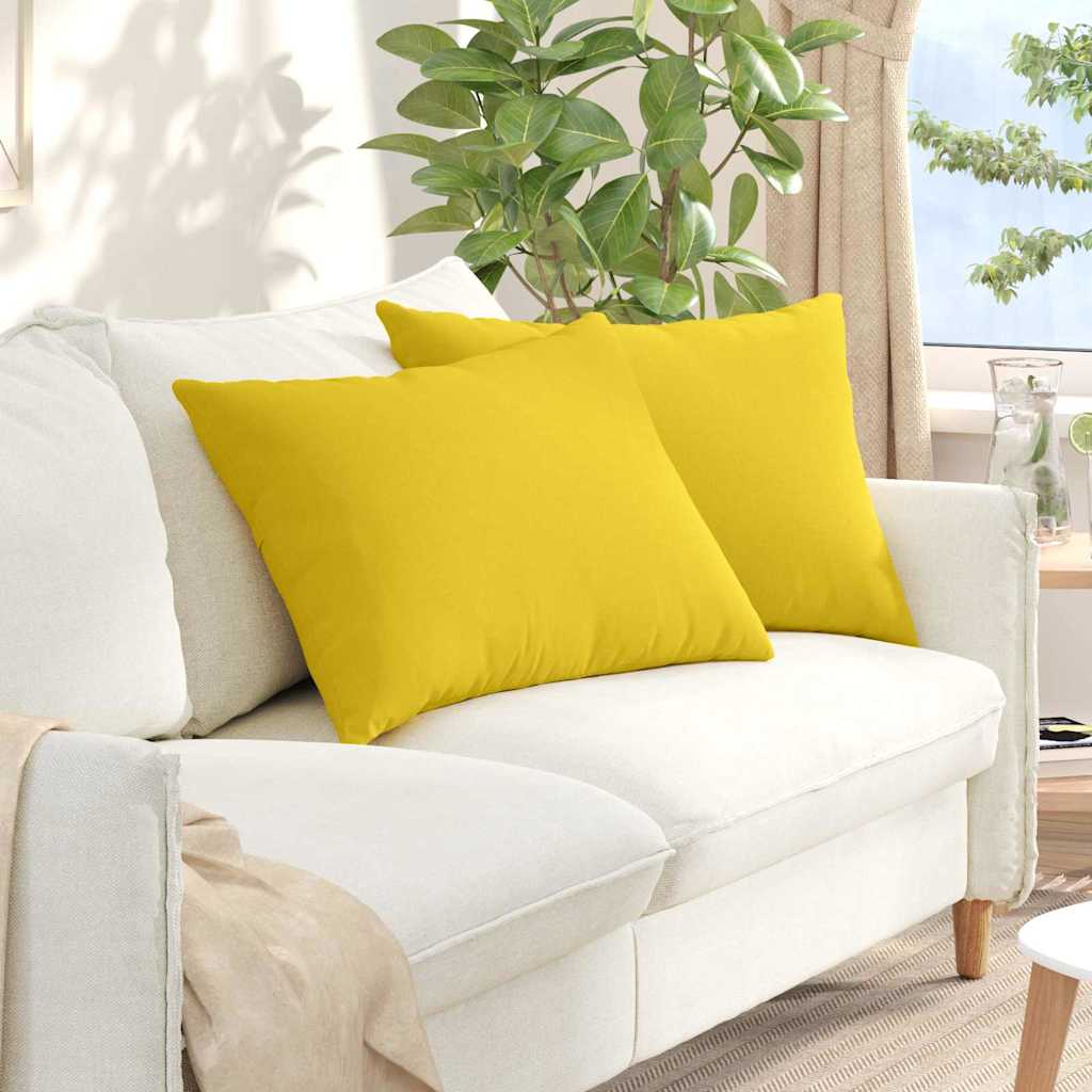 Jastučići za sofu 2 pcs Svijetlo žuta 70 x 50 cm tkanina