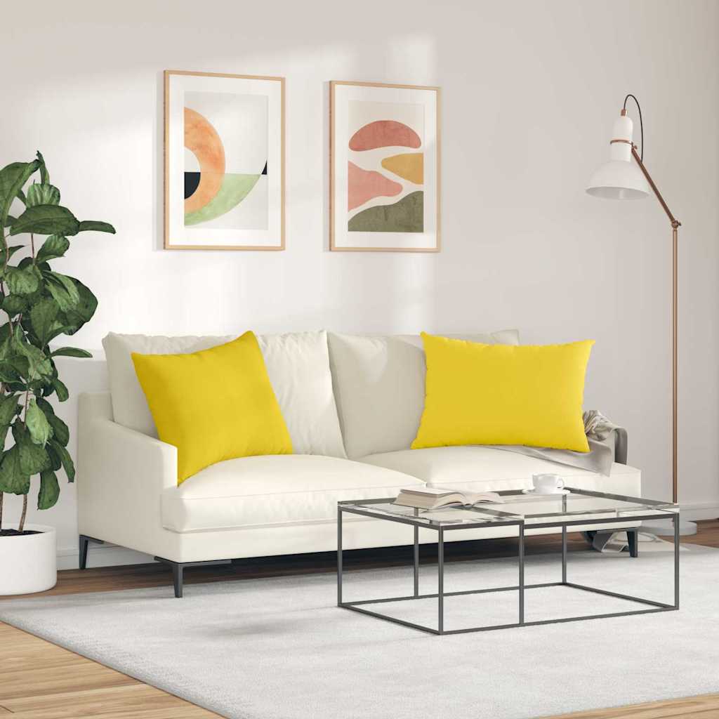 Jastučići za sofu 2 pcs Svijetlo žuta 70 x 50 cm tkanina