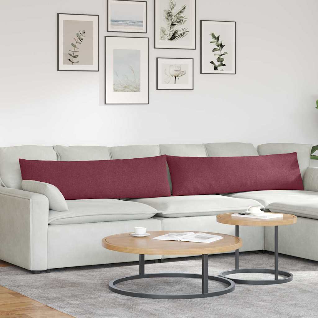 Jastučići za sofu 2 pcs Vinska crvena 145 x 40 cm tkanina