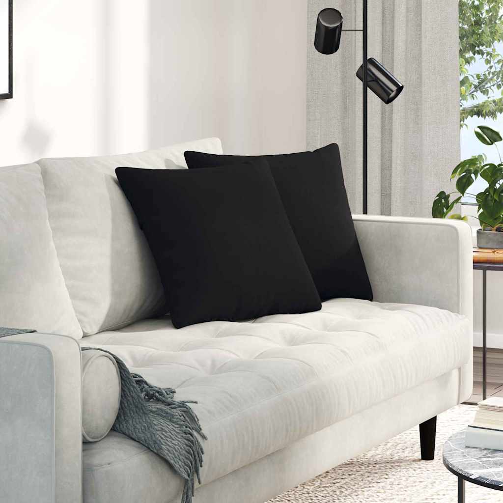 Jastučići za sofu 2 pcs Crna 45 x 45 cm tkanina
