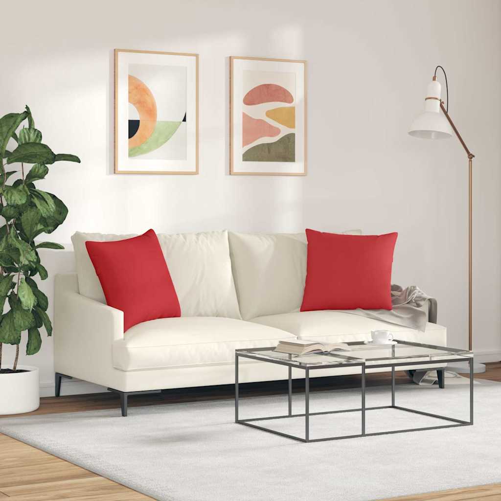 Jastučići za sofu 2 pcs Crvena 50 x 50 cm tkanina