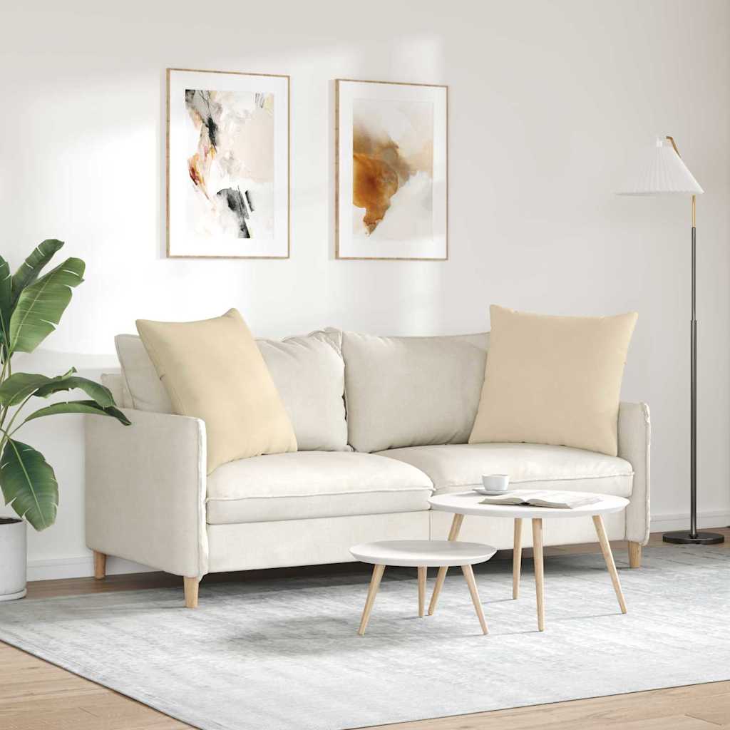 Jastučići za sofu 2 pcs Krema 80 x 80 cm tkanina