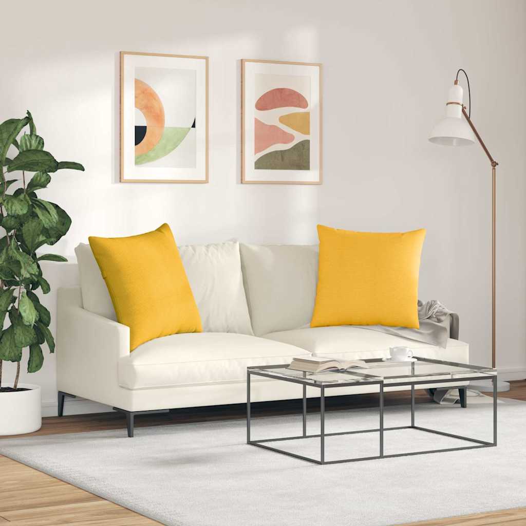 Jastučići za sofu 2 pcs Svijetlo žuta 80 x 80 cm