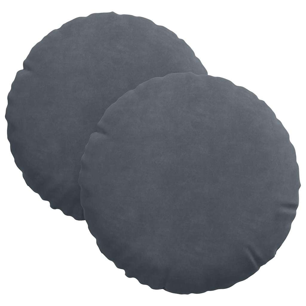 Jastučići za sjedenje 2 pcs Tamno siva Ø30 x 13 cm Baršun