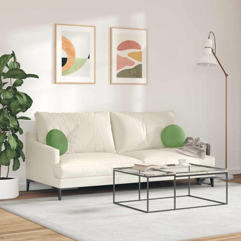Jastučići za sjedenje 2 pcs Svijetlo zelena Ø30 x 13 cm Baršun