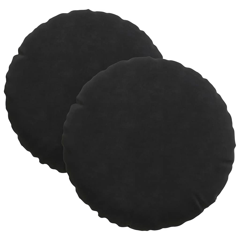 Jastučići za sjedenje 2 pcs Crna Ø30 x 13 cm Baršun