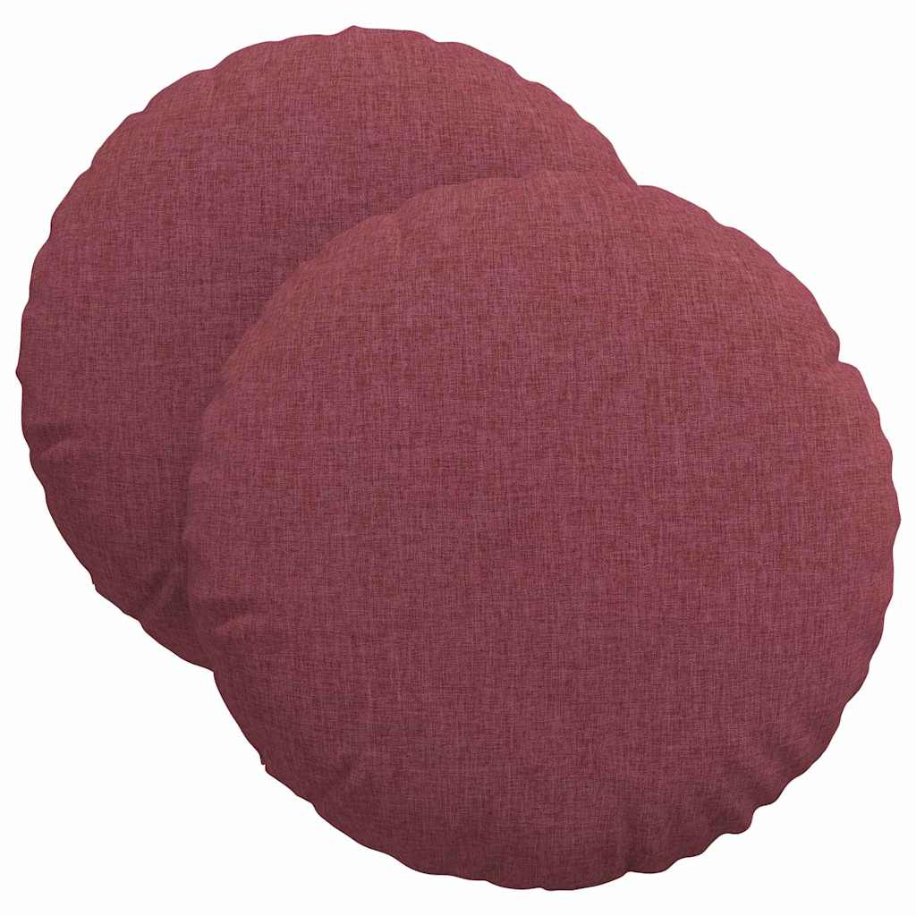 Jastučići za sjedenje 2 pcs Vinska crvena Ø40 x 13 cm tkanina