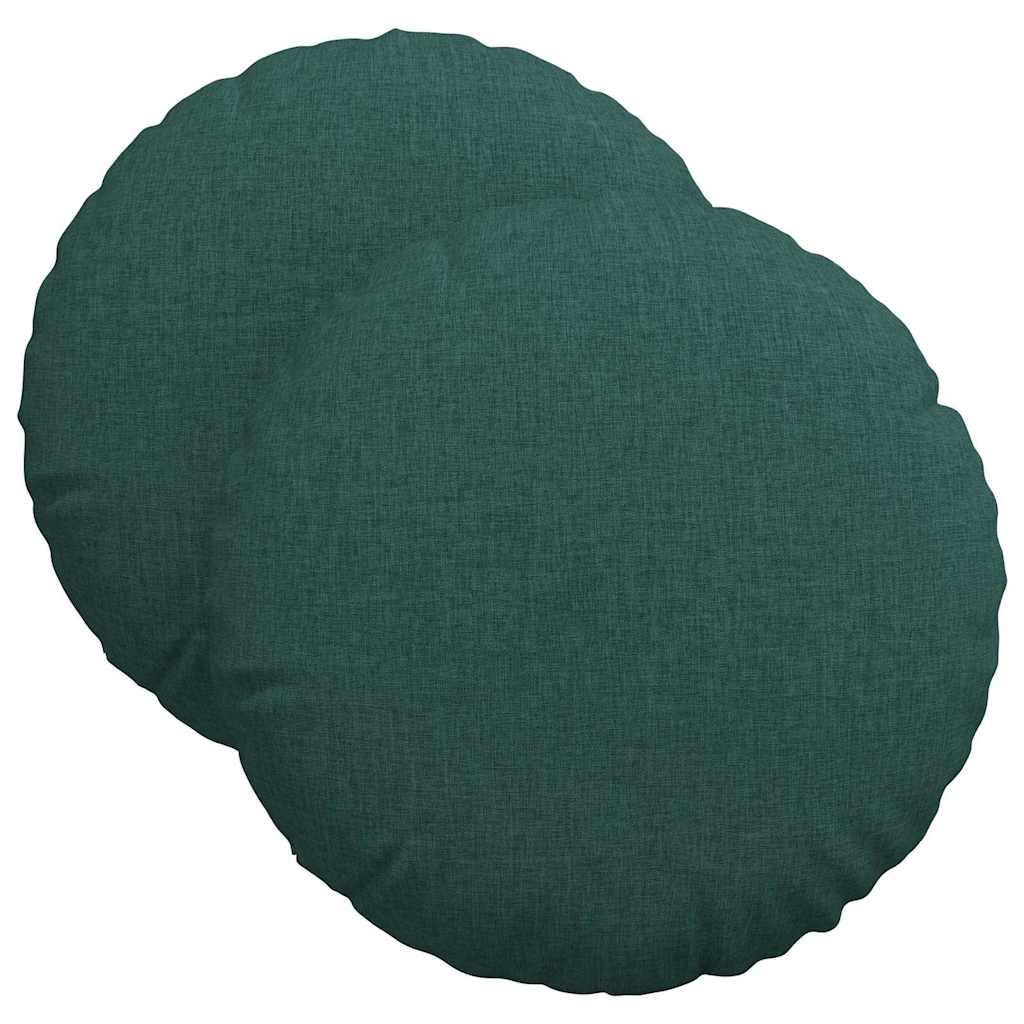 Jastučići za sjedenje 2 pcs Tamnozelena Ø40 x 13 cm tkanina