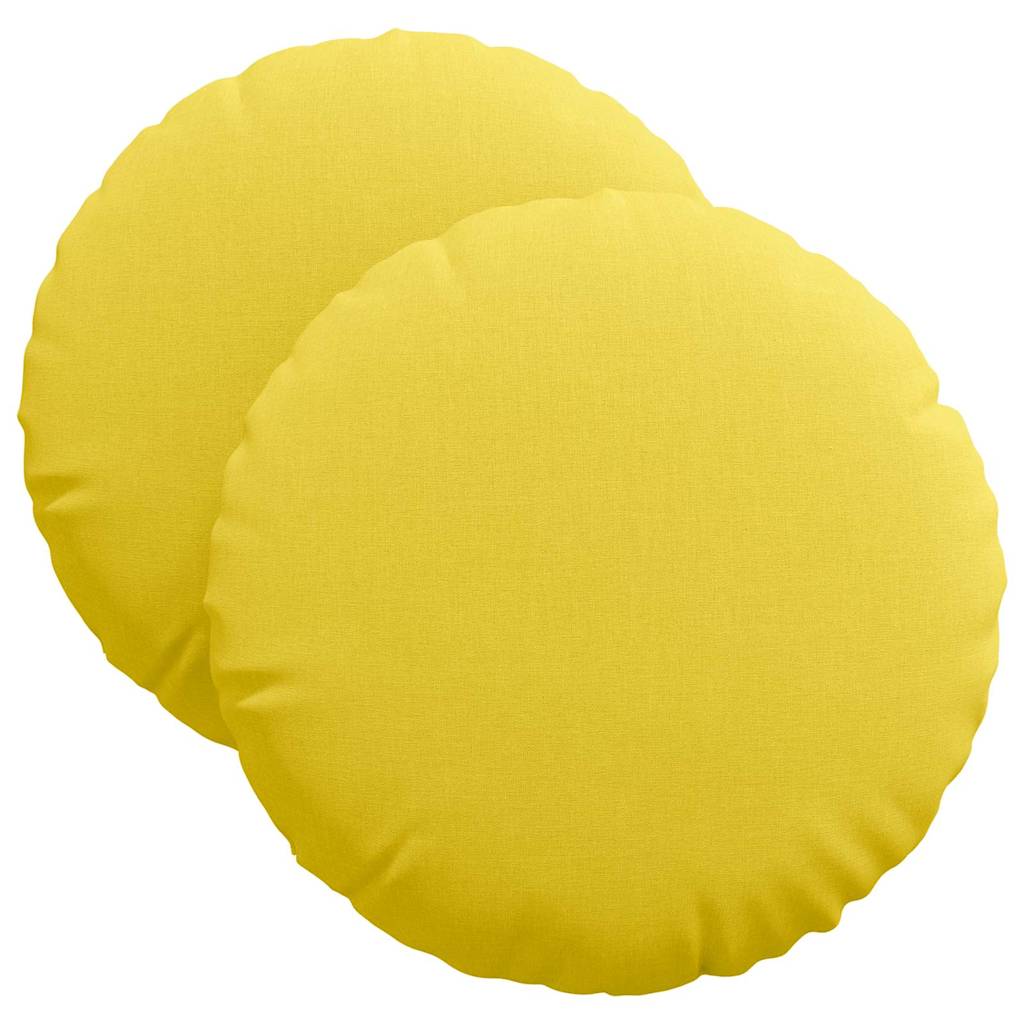 Jastučići za sjedenje 2 pcs Svijetlo žuta Ø40 x 13 cm tkanina